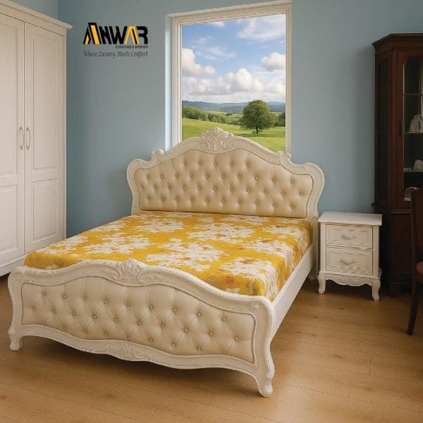 Premium Solid Wood Panel Bed - Premium Finish