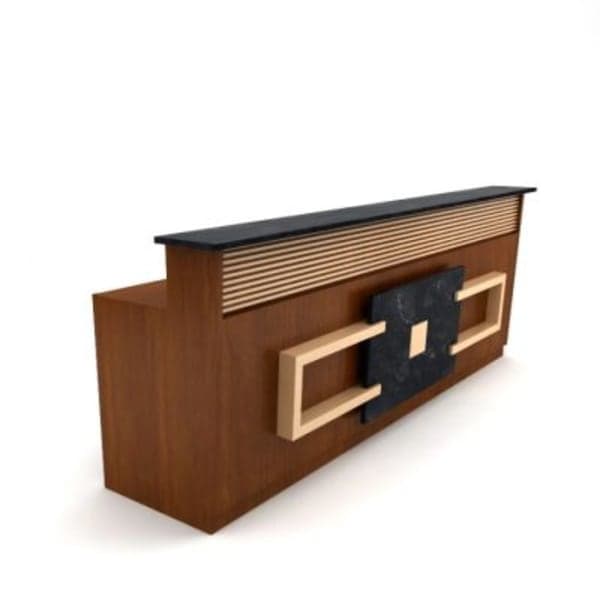 Modern Wooden L-Shaped Executive Reception Desk Counter