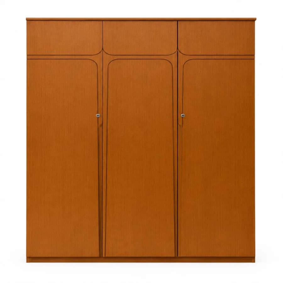 Classic Solid Wood 3-Door Almirah